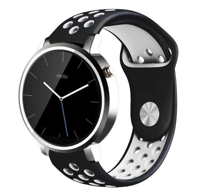 Спортивний ремінець Primo Perfor Sport для годин Motorola Moto 360 2nd gen (42 mm) - Black & White від компанії Інтернет-магазин "FotoUSB" - фото 1