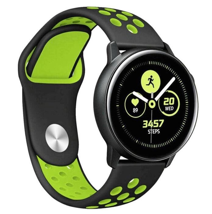 Спортивний ремінець Primo Perfor Sport для годин Samsung Watch Active (SM-R500) / Active 2 (SM-R820/R830) - Black&Green від компанії Інтернет-магазин "FotoUSB" - фото 1