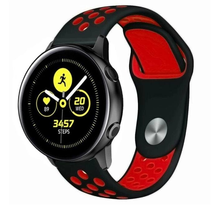 Спортивний ремінець Primo Perfor Sport для годин Samsung Watch Active (SM-R500) / Active 2 (SM-R820 / R830) - Black&Red від компанії Інтернет-магазин "FotoUSB" - фото 1