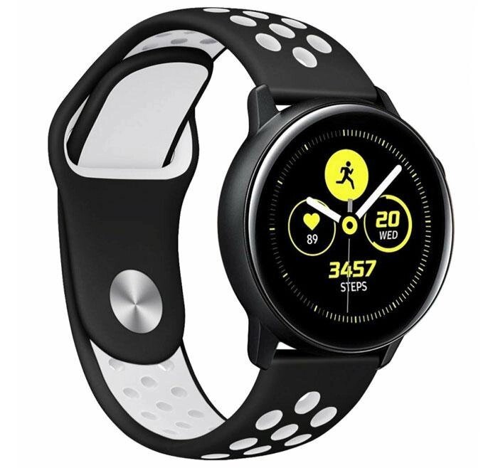 Спортивний ремінець Primo Perfor Sport для годин Samsung Watch Active (SM-R500) / Active 2 (SM-R820/R830) - Black&White від компанії Інтернет-магазин "FotoUSB" - фото 1
