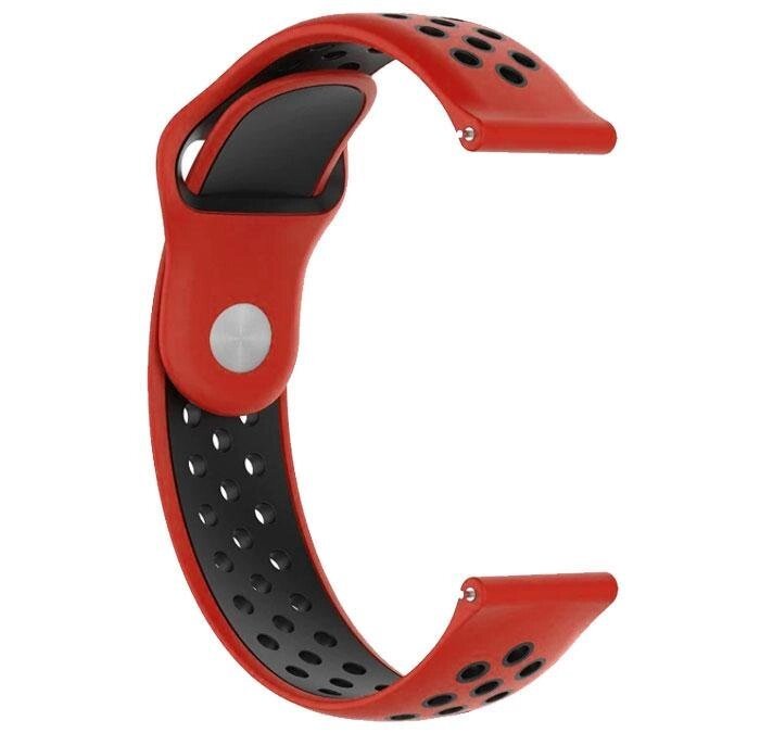 Спортивний ремінець Primo Perfor Sport для годин Samsung Watch Active (SM-R500) / Active 2 (SM-R820 / R830) - Red&Black від компанії Інтернет-магазин "FotoUSB" - фото 1