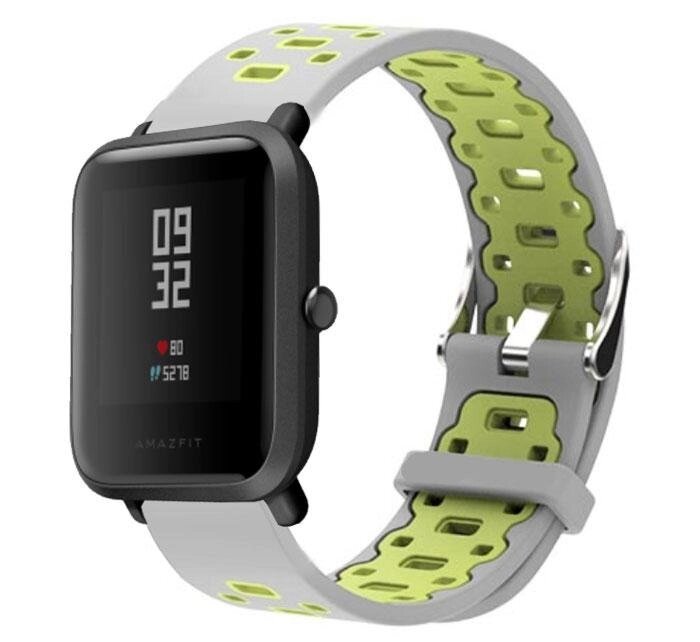 Спортивний ремінець Primolux Perfor Classic для годинника Xiaomi Amazfit Bip/Amazfit Bip GTS/Amazfit Bip Lite Grey&Green від компанії Інтернет-магазин "FotoUSB" - фото 1