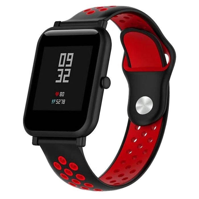 Спортивний ремінець Primolux Perfor Sport для годинника Xiaomi Amazfit Bip/Amazfit Bip GTS/Amazfit Bip Lite - Black&Red від компанії Інтернет-магазин "FotoUSB" - фото 1
