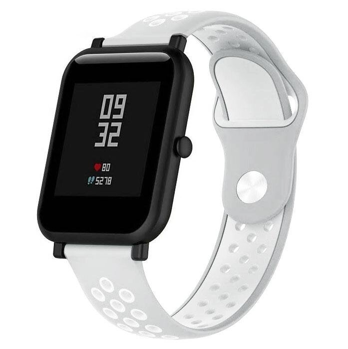 Спортивний ремінець Primolux Perfor Sport для годинника Xiaomi Amazfit Bip/Amazfit Bip GTS/Amazfit Bip Lite - Grey&White від компанії Інтернет-магазин "FotoUSB" - фото 1