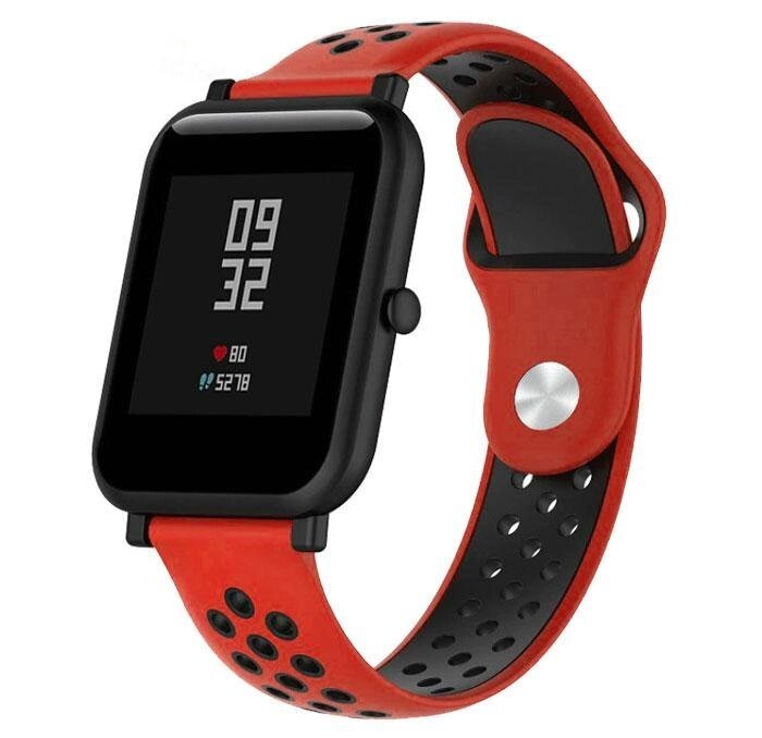 Спортивний ремінець Primolux Perfor Sport для годинника Xiaomi Amazfit Bip/Amazfit Bip GTS/Amazfit Bip Lite - Red&Black від компанії Інтернет-магазин "FotoUSB" - фото 1
