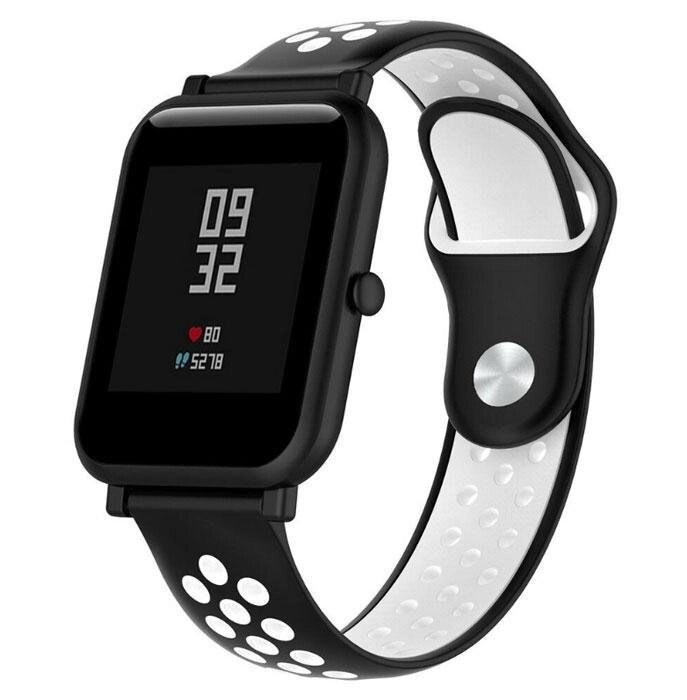 Спортивний ремінець Primolux Perfor Sport для годинника Xiaomi Amazfit Bip/Amazfit BipGTS/Amazfit Bip Lite - Black&White від компанії Інтернет-магазин "FotoUSB" - фото 1