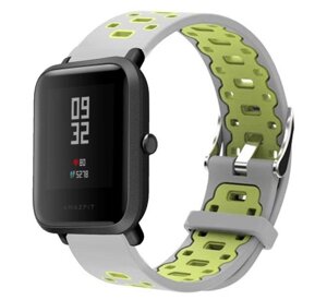 Спортивний ремінець Primolux Perfor Classic для годинника Xiaomi Amazfit Bip/Amazfit Bip GTS/Amazfit Bip Lite Grey&Green