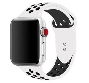 Спортивний ремінець з перфорацією Primo для Apple Watch 38mm / 40mm / 41mm - White&Black