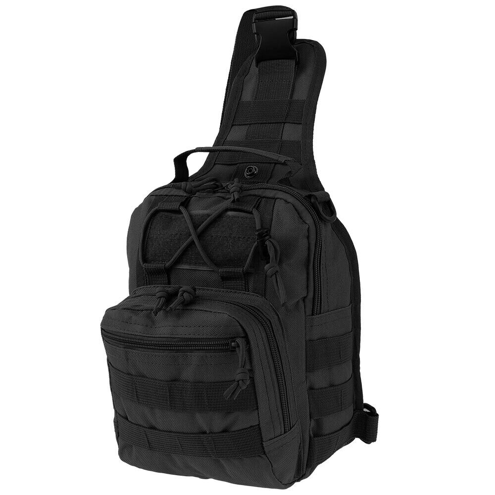 Тактична нагрудна сумка Primo Sling однолямкова через плече - Black від компанії Інтернет-магазин "FotoUSB" - фото 1