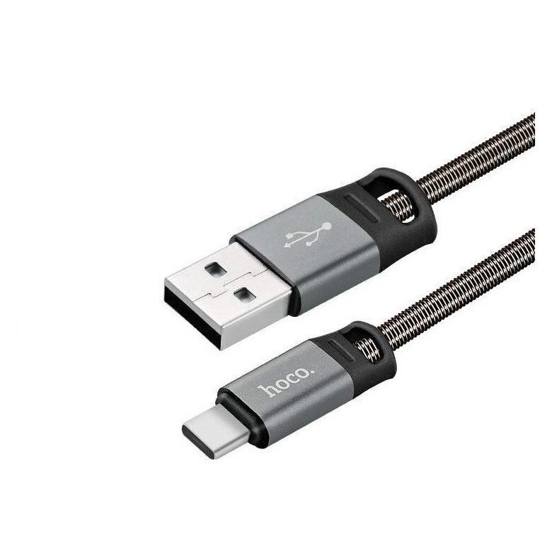 USB кабель Hoco U27 Golden Sheild Type-C - Grey від компанії Інтернет-магазин "FotoUSB" - фото 1