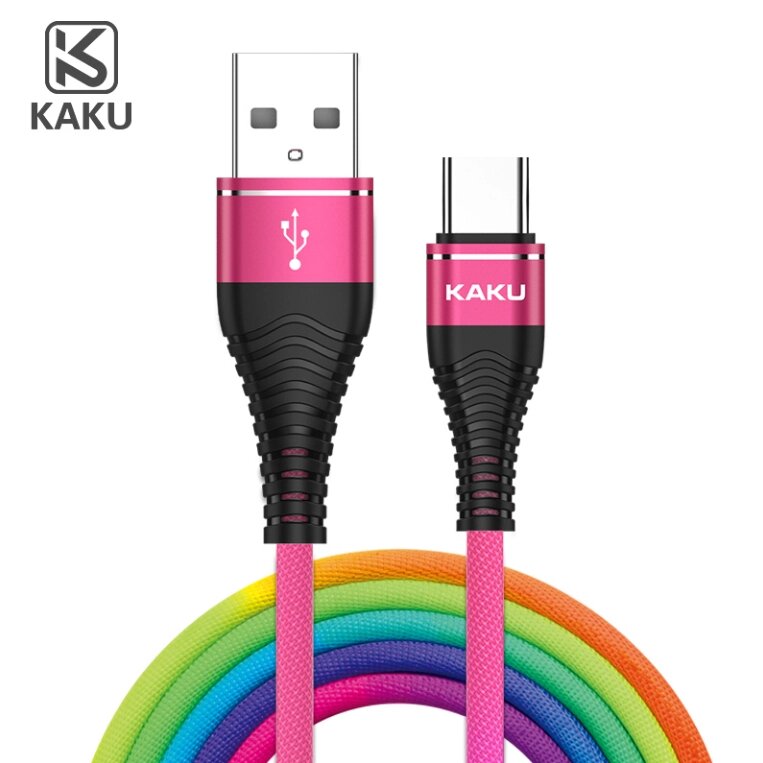 USB кабель Kaku KSC-109 microUSB 3.2A / 1.2m - Rainbow від компанії Інтернет-магазин "FotoUSB" - фото 1