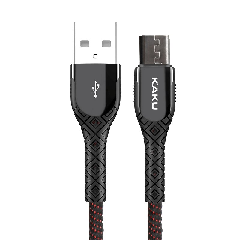 USB кабель з індикатором Kaku KSC-166 USB - Micro USB 1.2m - Black & Red від компанії Інтернет-магазин "FotoUSB" - фото 1