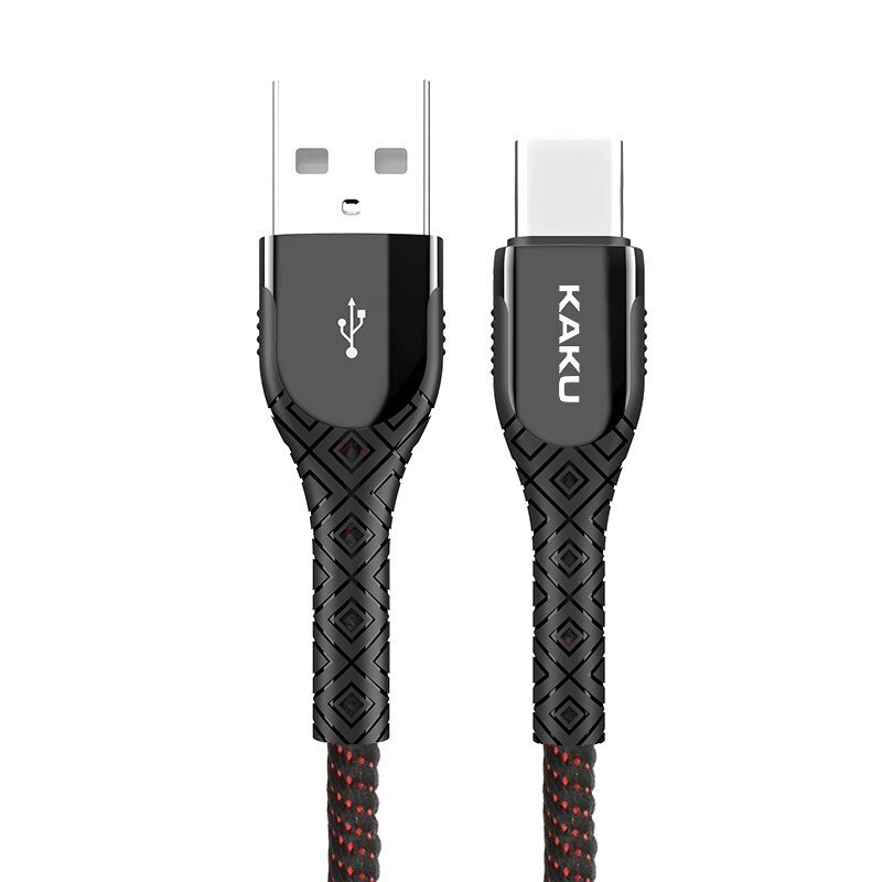 USB кабель з індикатором Kaku KSC-166 USB - Type-C 1.2m - Black & Red від компанії Інтернет-магазин "FotoUSB" - фото 1