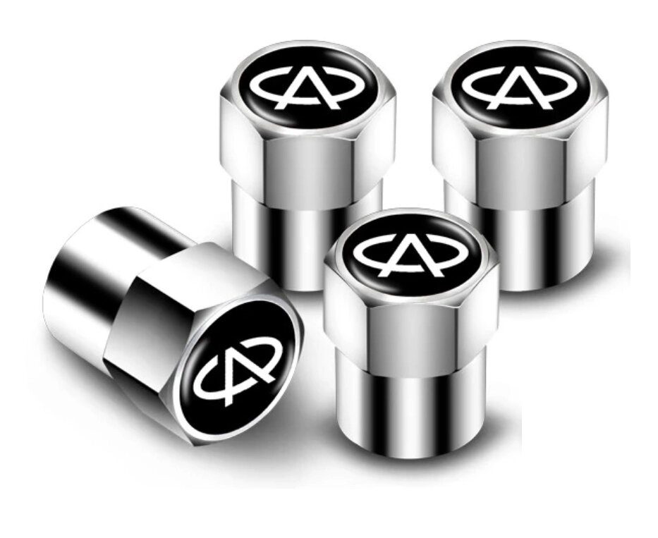 Захисні металеві ковпачки Primo на ніпель автомобільних коліс з логотипом Chery - Silver від компанії Інтернет-магазин "FotoUSB" - фото 1