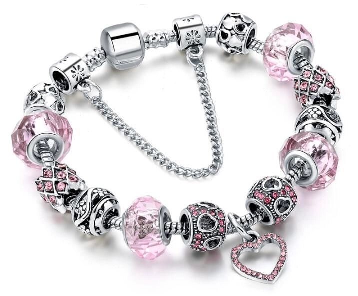Жіночий браслет Primo Heart в стилі пандора - Pink від компанії Інтернет-магазин "FotoUSB" - фото 1