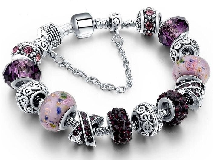 Жіночий браслет Primo Sharm в стилі пандора Purple від компанії Інтернет-магазин "FotoUSB" - фото 1