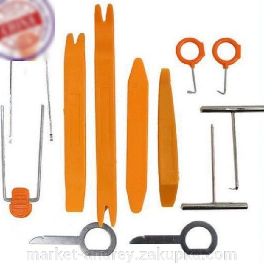 Набір інструментів для зняття обшивки і кліпс 12шт від компанії MARKET - ANDREY - фото 1