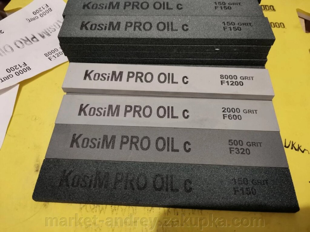 Набір олійних точильних каменів KosiM Pro карбід кремнію 150/500/2000/8000 grit від компанії MARKET - ANDREY - фото 1