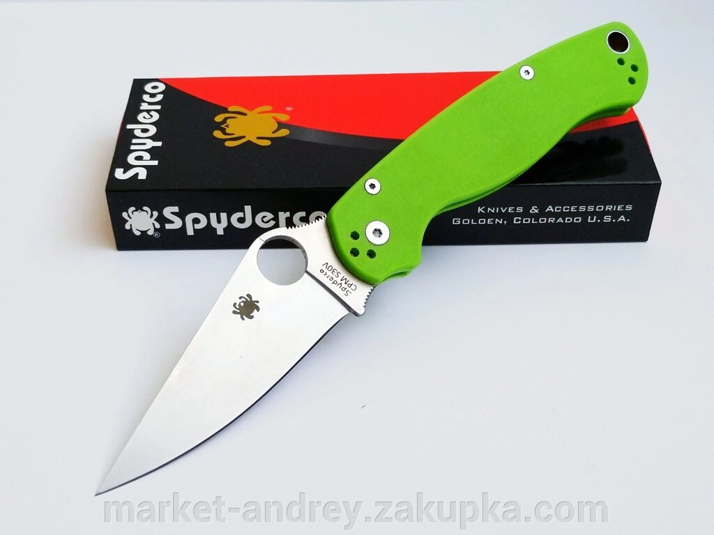 Ніж складний Spyderco Paramilitary 2 Fruit green кислотний від компанії MARKET - ANDREY - фото 1