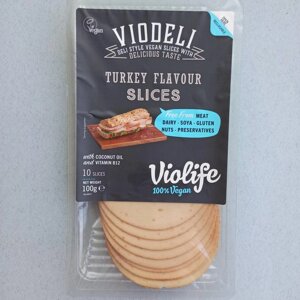 Колбаса Viodeli веганська зі смаком індички (слайси) 100 г Violife