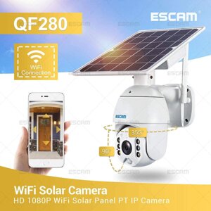Wi-Fi IP Камера відеоспостереження з Сонячною панеллю ESCAM QF280 з акумуляторами!