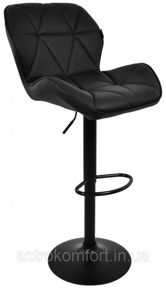 Барний стілець зі спинкою Bonro B-087 з екошкіри. Колір чорний з чорною металевою основою від компанії Інтернет-магазин "мегасфера" - фото 1