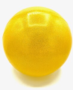 Блискучий м'яч для художньої гімнастики діаметр 19см. Колір жовтий з блискітками для дівчаток юніорів