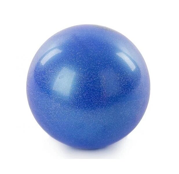 Блискучий м'яч для художньої гімнастики діаметр 19см. Колір синій з блискітками для дівчаток юніорів від компанії Інтернет-магазин "мегасфера" - фото 1