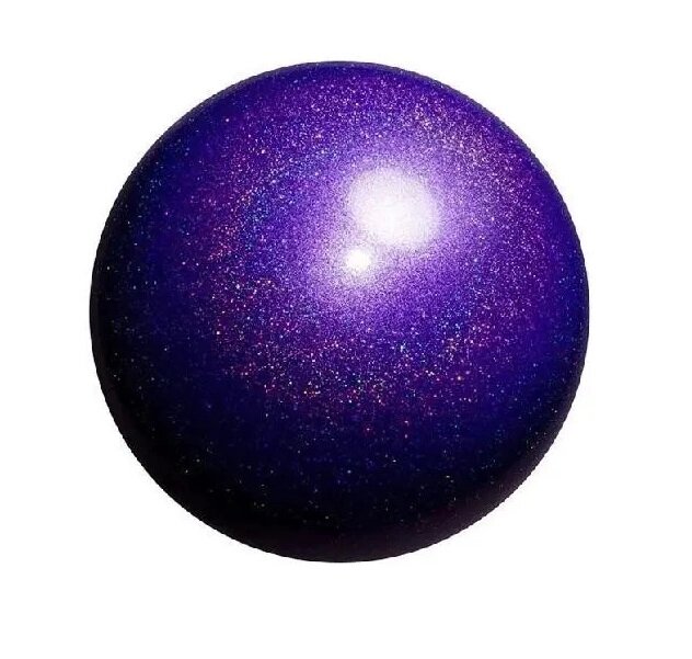 Блискучий м'яч для художньої гімнастики діаметром 15см. колір фіолетовий з блискітками від компанії Інтернет-магазин "мегасфера" - фото 1