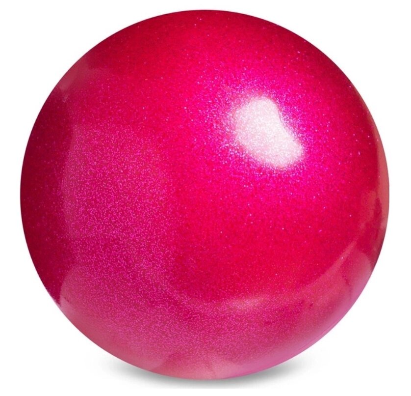 Блискучий м'яч для художньої гімнастики діаметром 15см. Колір рожевий з блискітками від компанії Інтернет-магазин "мегасфера" - фото 1