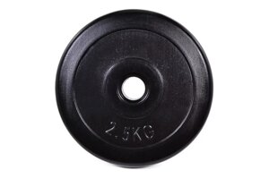 Диск (млинець) для гантелей та штанги композитний в пластику вагою 2,5 кг посадковий діаметр 30 мм