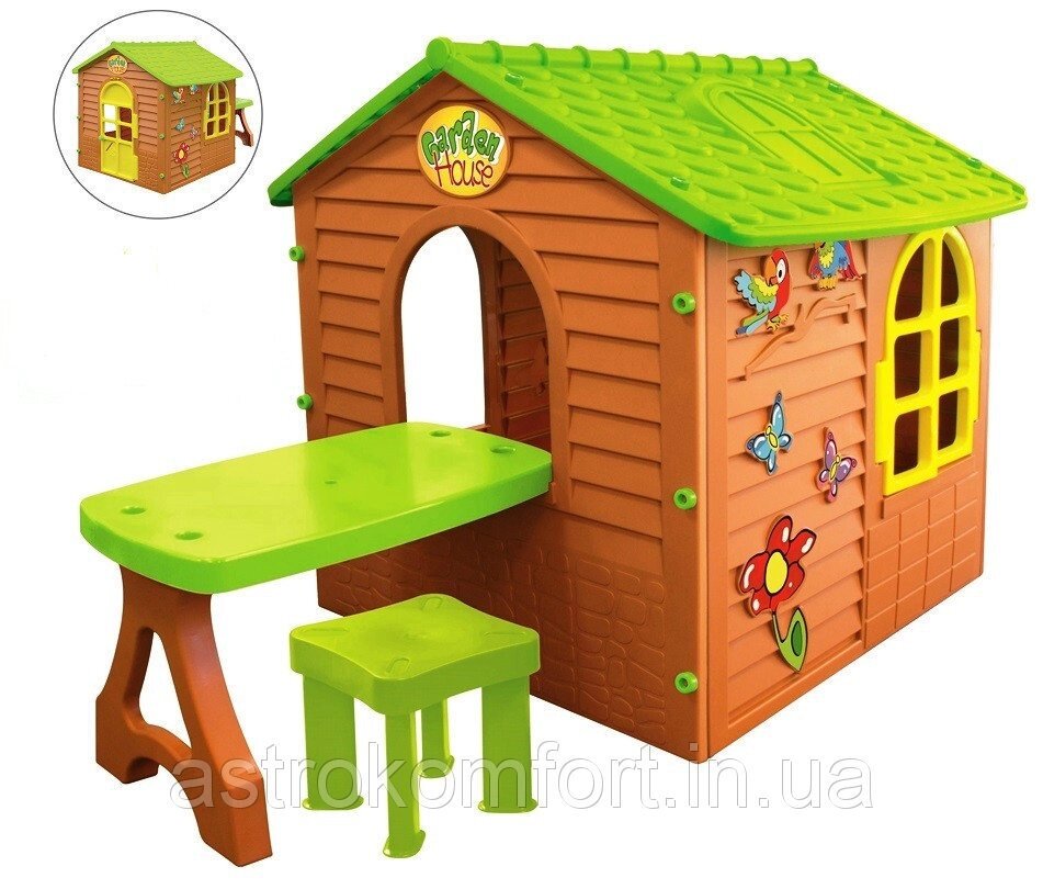 Дитячий ігровий будиночок зі столом і стільцем Mochtoys 04 від компанії Інтернет-магазин "мегасфера" - фото 1