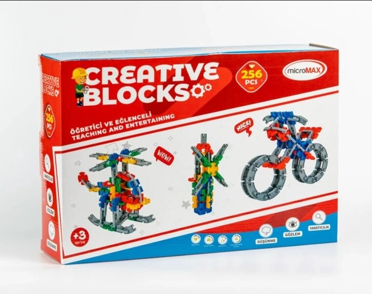 Дитячий конструктор MMX Creative BLOCKS 256 деталей у коробці Micromax від компанії Інтернет-магазин "мегасфера" - фото 1