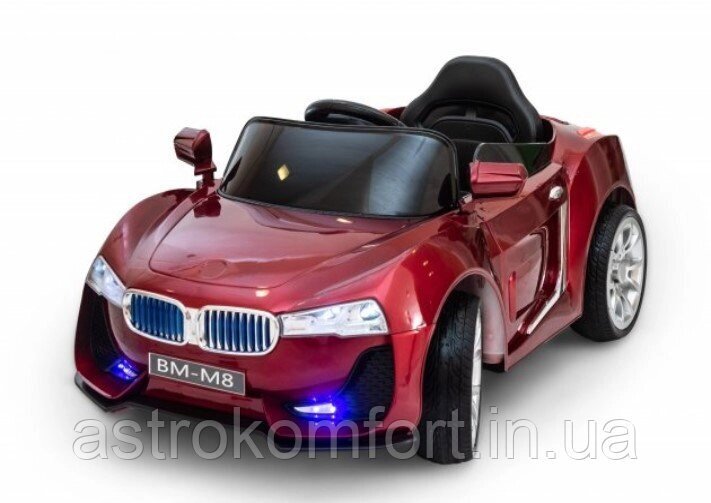 Електромобіль Cabrio BM-M8 червоний лакований з м'якими колесами EVA від компанії Інтернет-магазин "мегасфера" - фото 1