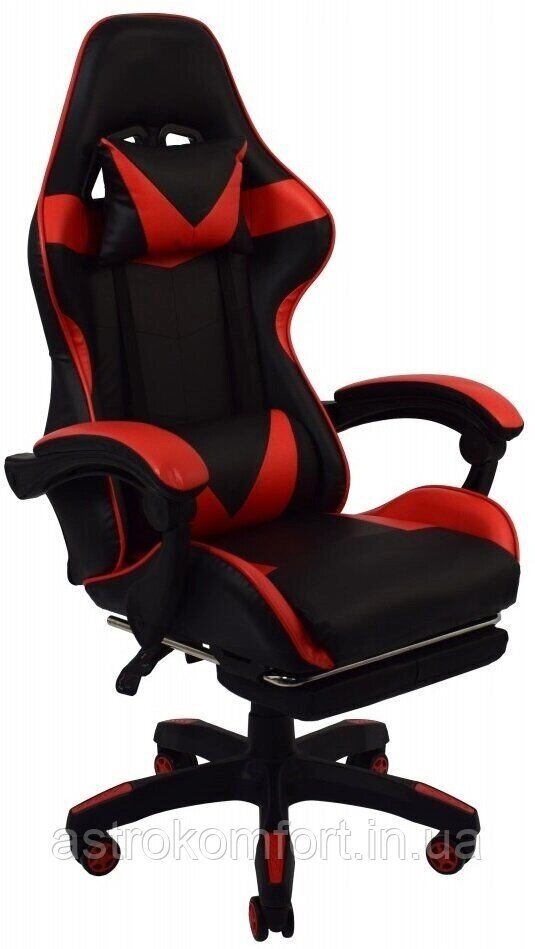 Ігрове геймерське крісло Bonro B-810 червоне з підставкою для ніг від компанії Інтернет-магазин "мегасфера" - фото 1