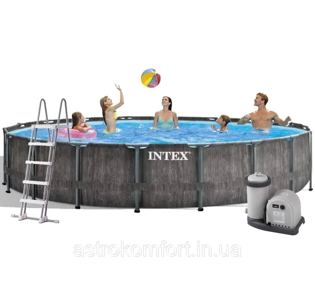 Каркасний басейн Intex, 549x122 см (картріджний фільтр-насос 5 678 л / год, сходи, тент, підстилка) від компанії Інтернет-магазин "мегасфера" - фото 1
