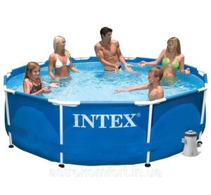 Каркасний басейн Intex, 305x76 см (картріджний фільтр-насос щонайменш 1 250 л / год, тент, підстилка)