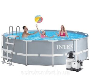 Каркасний басейн Intex, 366х122 см (пісочний фільтр-насос 6 000 л / год, сходи, тент, підстилка)
