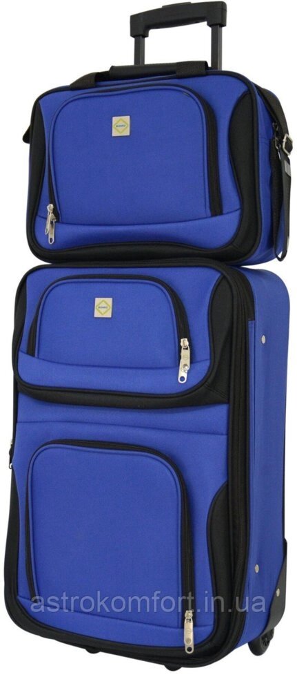 Комплект валізу і кейс Bonro Best (середній). Колір синій. від компанії Інтернет-магазин "мегасфера" - фото 1