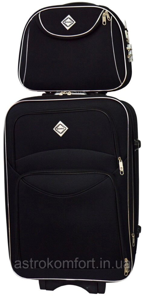 Комплект валізу і кейс Bonro Style (маленький). Колір чорний. від компанії Інтернет-магазин "мегасфера" - фото 1