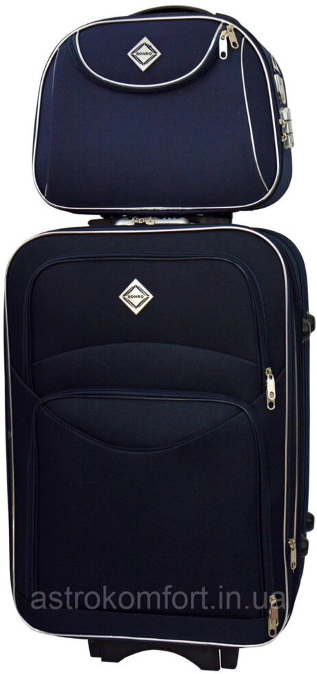 Комплект валізу і кейс Bonro Style (маленький). Колір синій. від компанії Інтернет-магазин "мегасфера" - фото 1