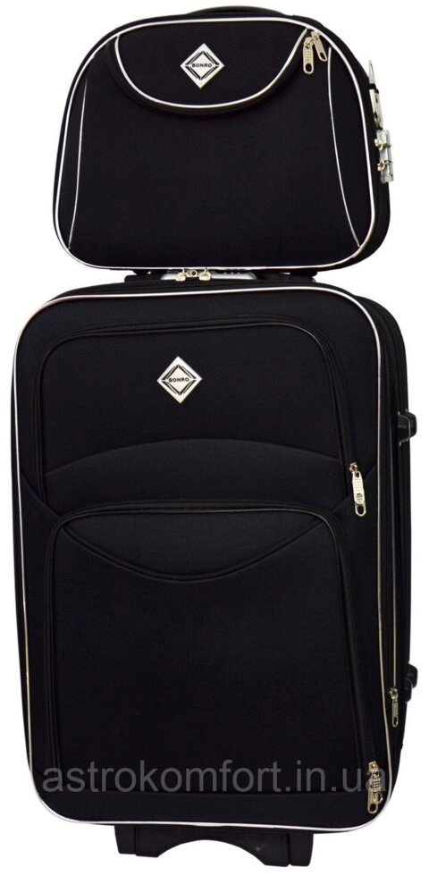 Комплект валізу і кейс Bonro Style (середній). Колір чорний. від компанії Інтернет-магазин "мегасфера" - фото 1