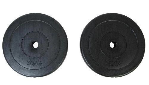 Композитні диски (млинці) для штанги в пластиковій оболочці, 2 штуки по 10 кг діаметром 30 мм від компанії Інтернет-магазин "мегасфера" - фото 1