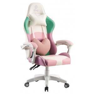 Крісло геймерское для дівчини Bonro Lady 813 рожеве з фіолетовим