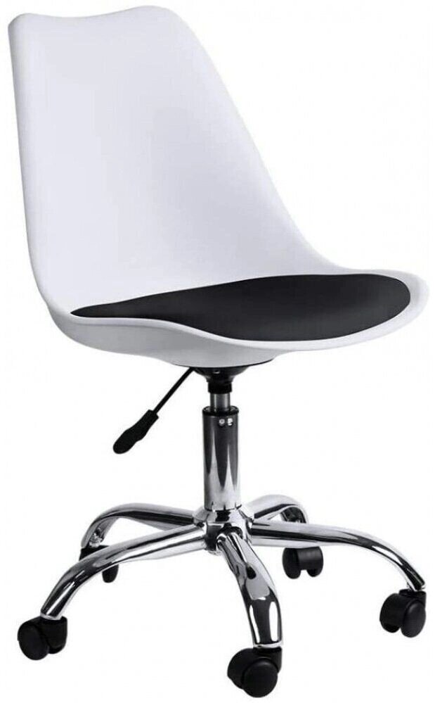 Крісло Bonro B-487 на колесах. Колір білий з чорним сидінням від компанії Інтернет-магазин "мегасфера" - фото 1