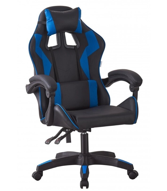 Крісло геймерское комп'ютерне Bonro B-0519 чорне з синім від компанії Інтернет-магазин "мегасфера" - фото 1