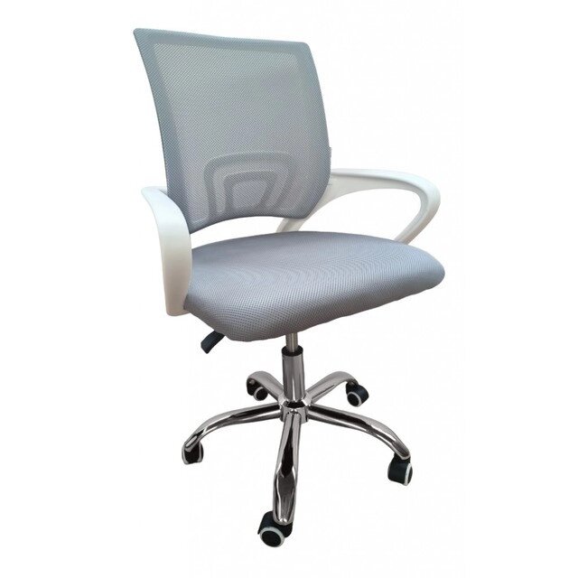 Крісло комп'ютерне для дому та офісу Bonro 619 сіре з білими підлокітниками від компанії Інтернет-магазин "мегасфера" - фото 1