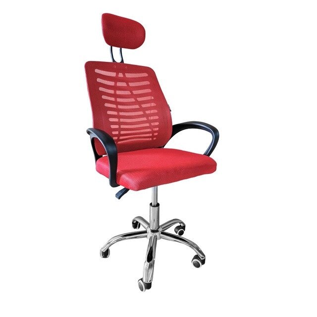 Крісло офісне з підголовником для комп'ютера Bonro B-6200 червоний колір від компанії Інтернет-магазин "мегасфера" - фото 1