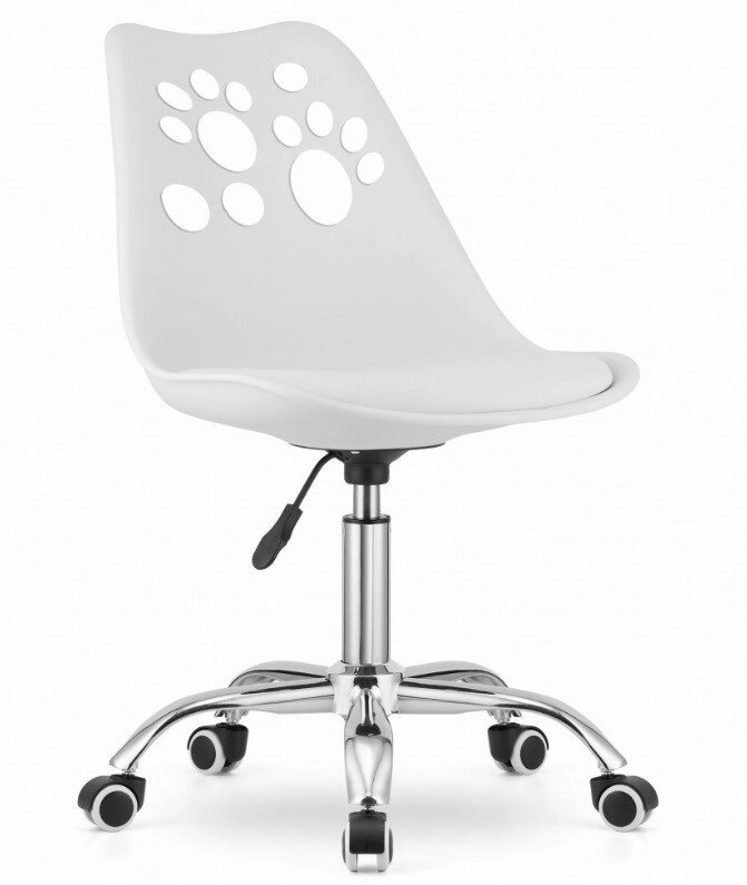 Крісло поворотний стілець на колесах RENO колір білий. від компанії Інтернет-магазин "мегасфера" - фото 1