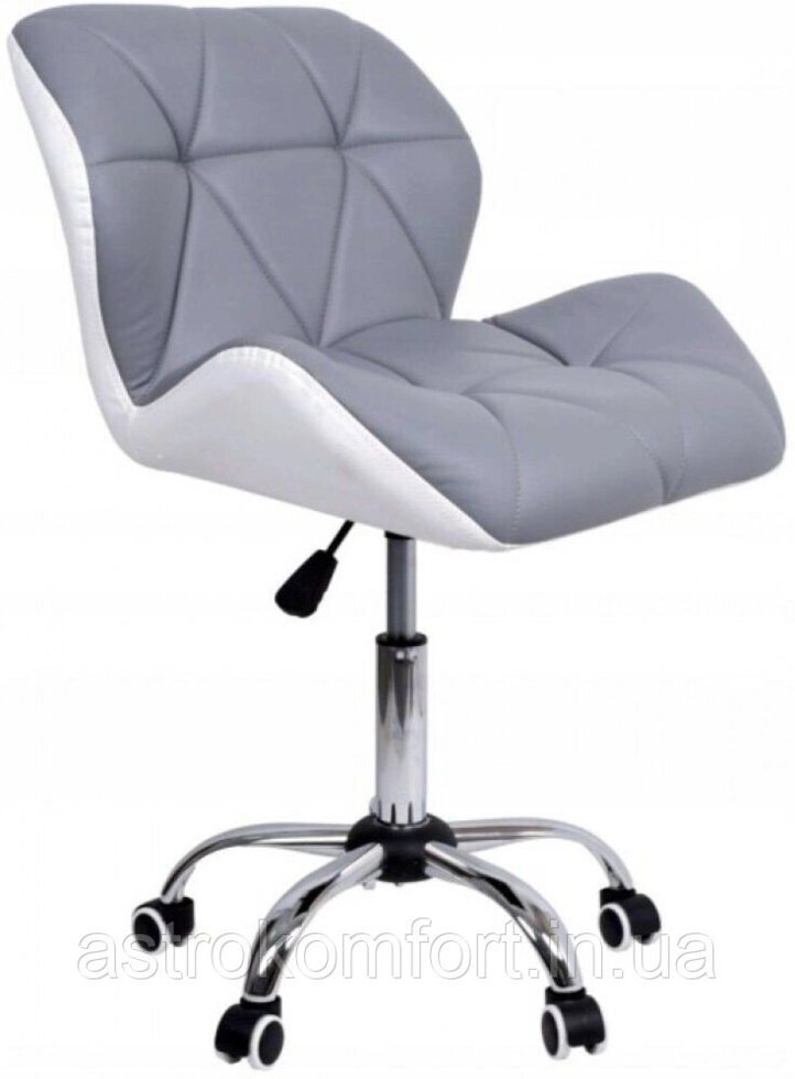 Крісло стілець на колесах Bronro B-531. Колір сіро-білий від компанії Інтернет-магазин "мегасфера" - фото 1